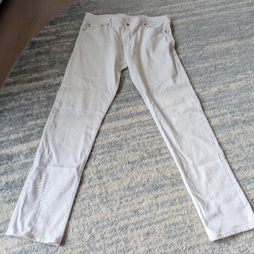 38x34 AG Adriano Goldschmied Tellis Modern Slim White EUC Tapered Leg